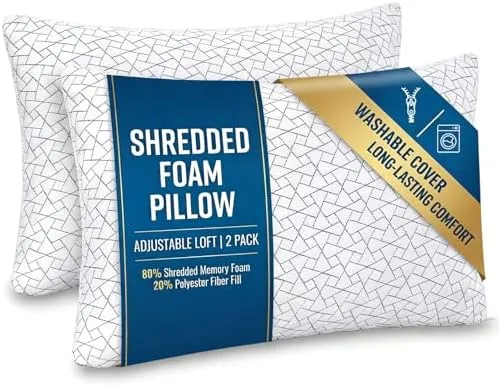 Meoflaw Adjustable Shredded Foam Pillow — Queen