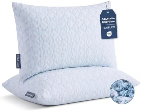 Meoflaw Adjustable Shredded Foam Pillow — Queen
